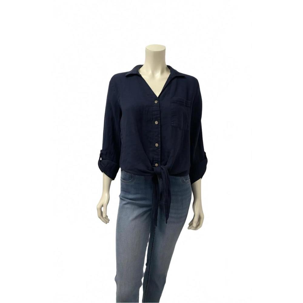 NEW CHERISH women's button down top in blue
